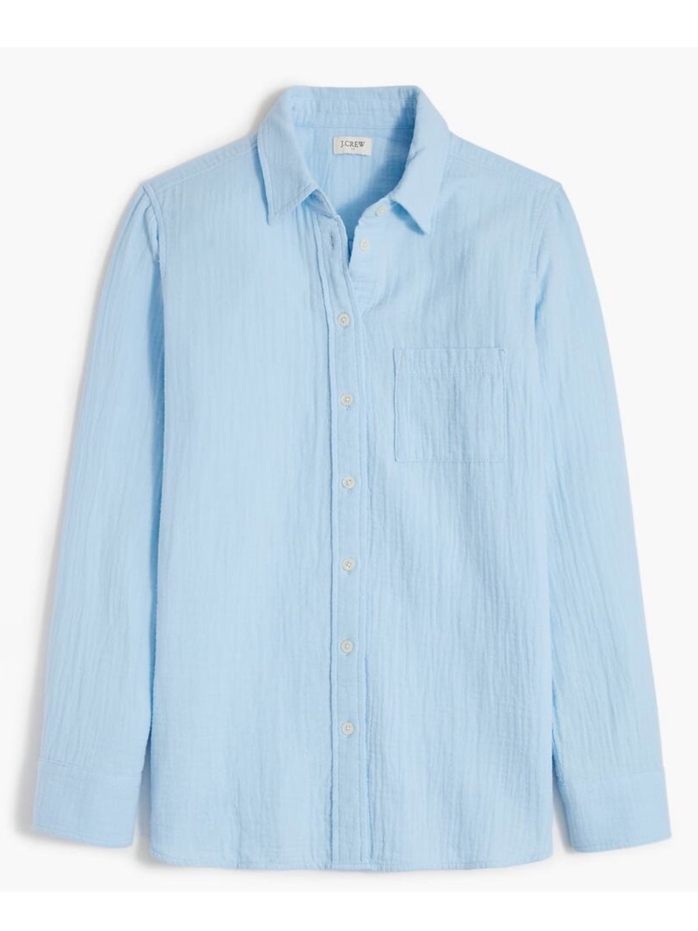 J. Crew Double Gauze Cotton Button Down Shirt BY043 Size Medium M Ocean Beachy